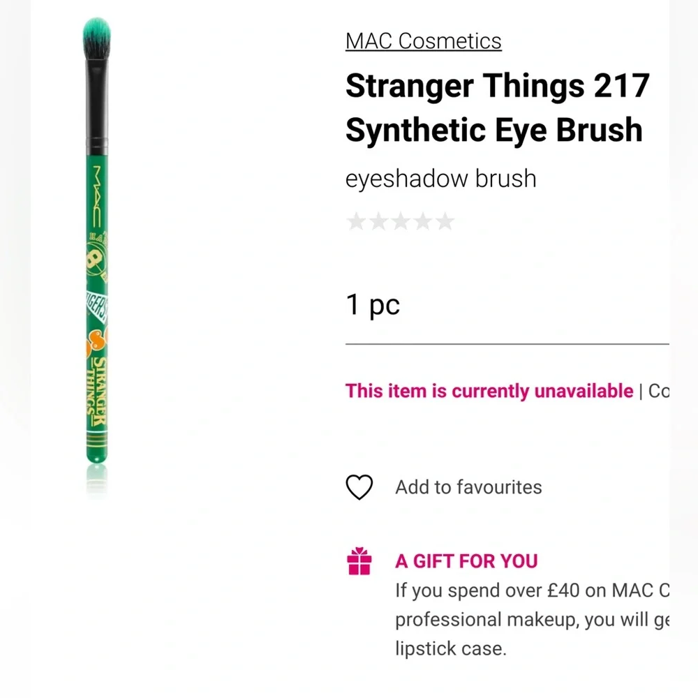 MAC Stranger Things 217SES Synthetic Blending Eye Brush - Brand New In Package